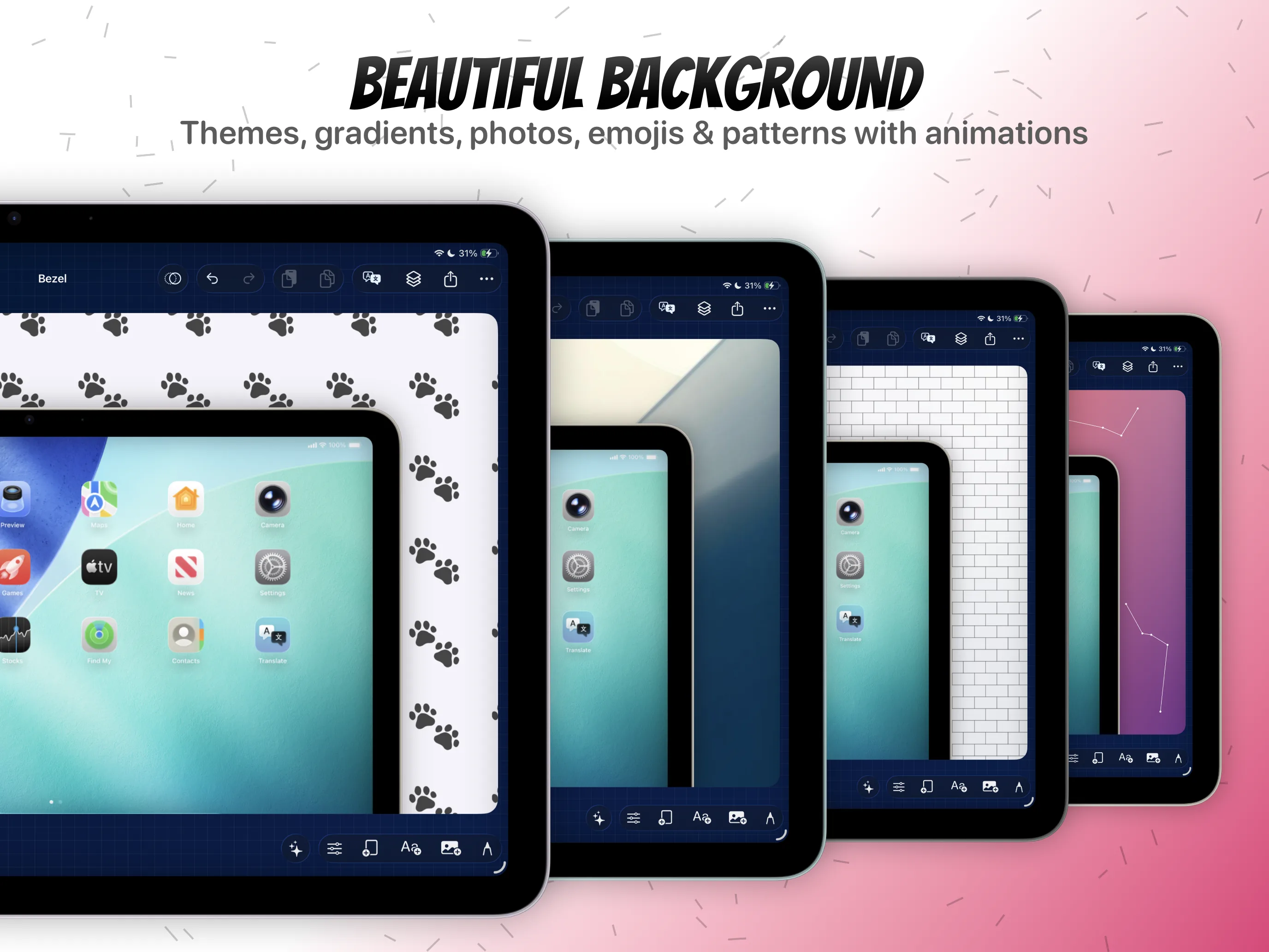 AI-assisted App Store screenshot background refinement in Bezel Studio