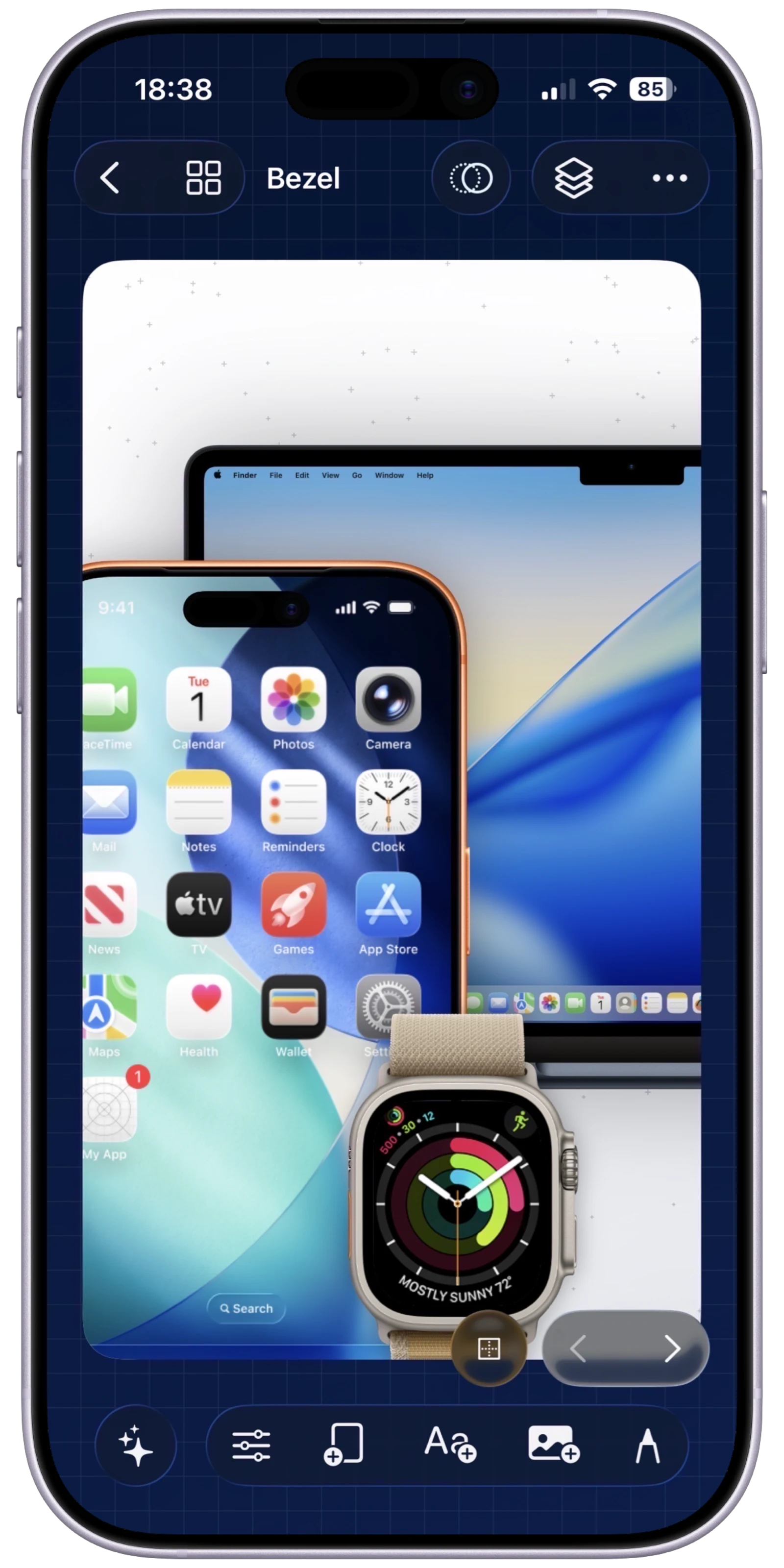 Make a clean iPhone mockup from a raw screenshot in Bezel Studio
